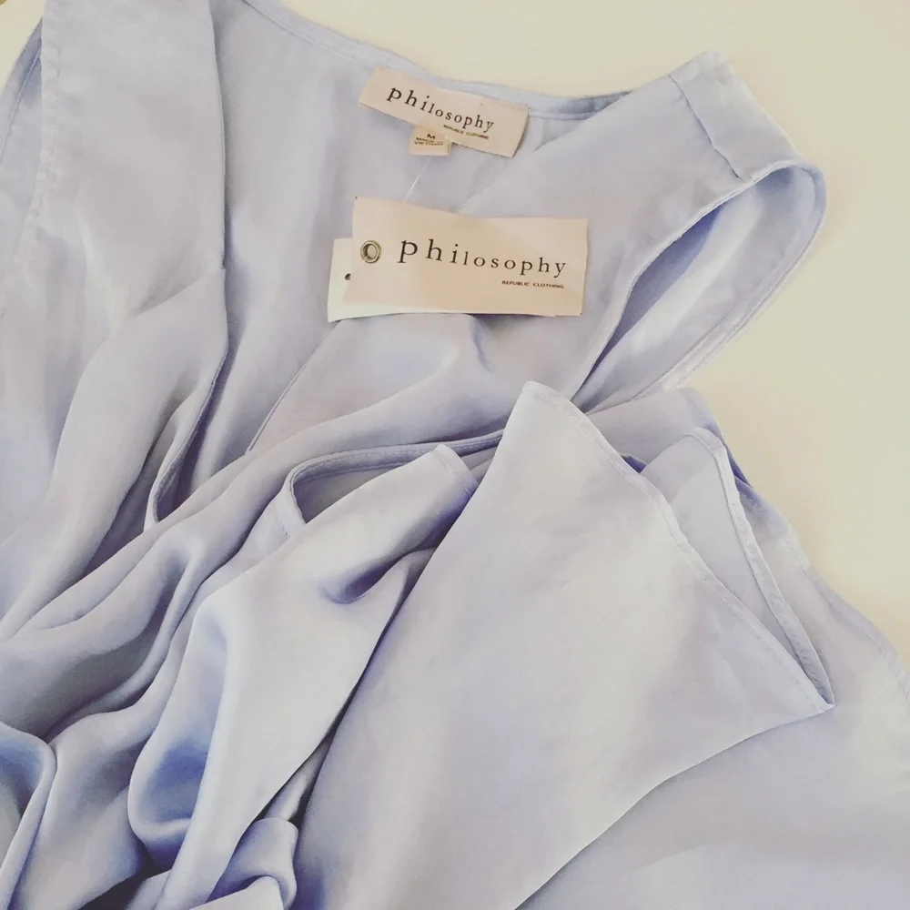 Anthropologie Light Blue Sleeveless Blouse - Picture 2 of 4